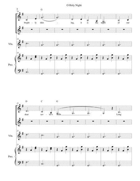 O Holy Night Violin Vocal Duet And Piano Page 2