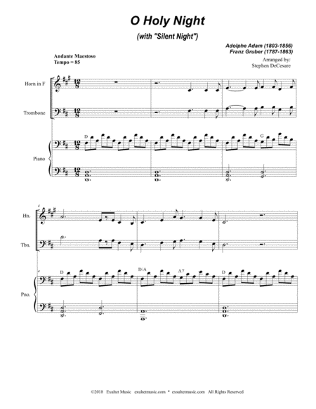 O Holy Night With Silent Night Brass Quartet Page 2