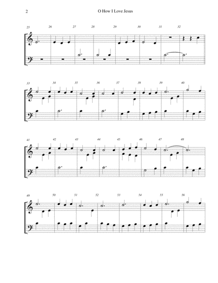 O How I Love Jesus For 2 Octave Handbell Choir Page 2