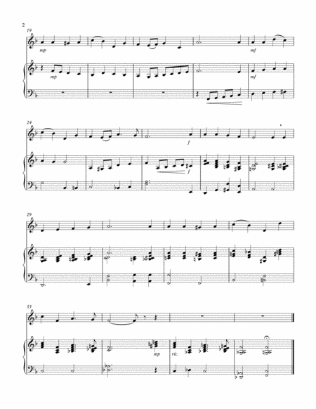 O Little Town Of Bethlehem For Alto Sax Solo With Piano Accompaniment Page 2