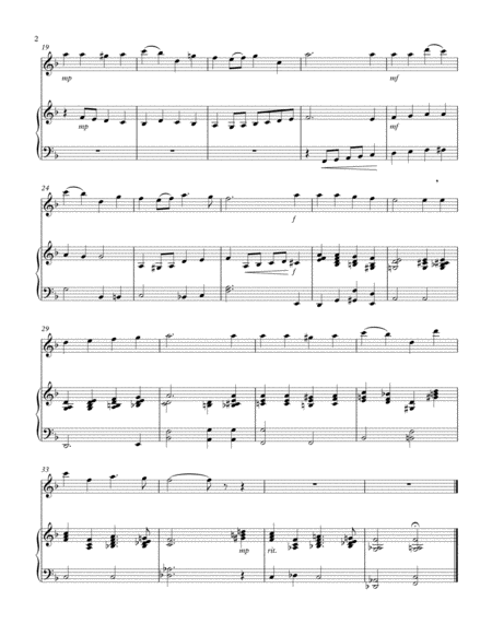 O Little Town Of Bethlehem For Flute With Piano Accompaniment Page 2