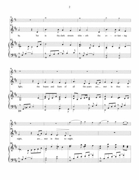 O Little Town Of Bethlehem For Solo Voice And Piano With Optional Flute Page 2
