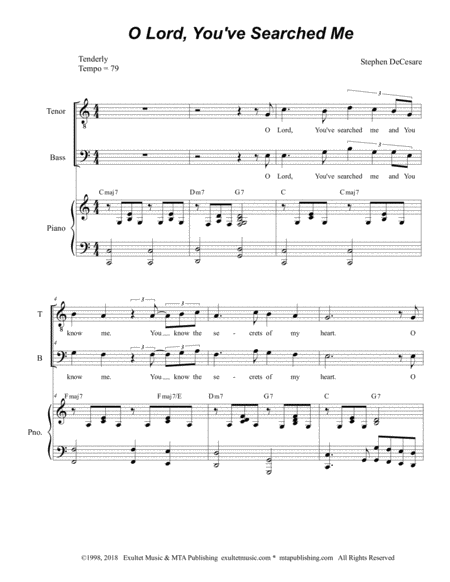 O Lord You Ve Searched Me Duet For Tenor And Bass Solo Page 2