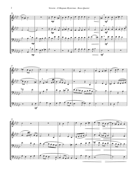 O Magnum Mysterium Renaissance Christmas Motet For Brass Quartet Page 2