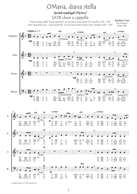 O Maria Diana Stella Madrigale Sacro Per Coro Di Voci Miste A Cappella Page 2