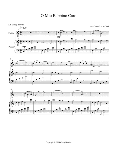 O Mio Babbino Caro Arranged For Piano And Violin Page 2