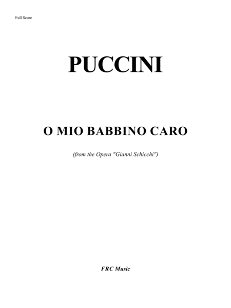 O Mio Babbino Caro For Orchestra From The Opera Gianni Schicchi Page 2