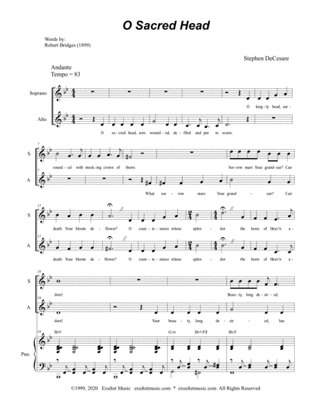 O Sacred Head For 2 Part Choir Sa Page 2