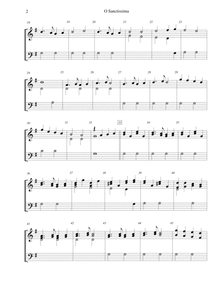 O Sanctissima For 2 Octave Handbell Choir Page 2