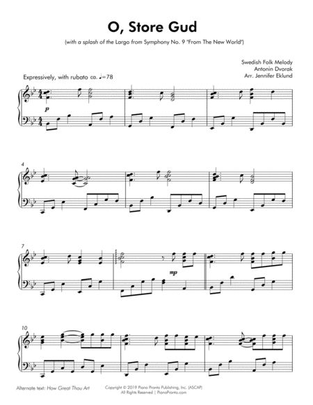 O Store Gud Late Intermediate Piano Page 2