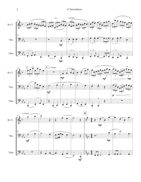 O Tannenbaum Clarinet In Bb Trombone Tuba Page 2