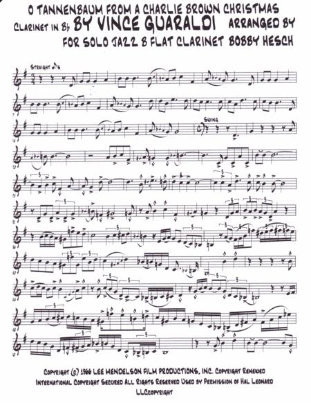 O Tannenbaum From A Charlie Brown Christmas For Solo Jazz B Flat Clarinet Page 2