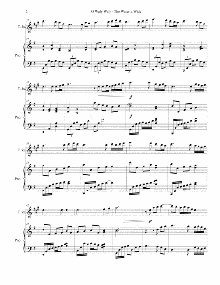 O Waly Waly The Wather Is Wide For Tenor Sax And Piano Page 2