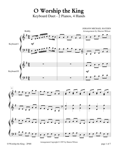 O Worship The King 2 Pianos 4 Hands Duet Page 2