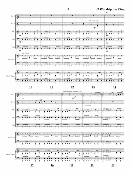 O Worship The King For Brass Quintet Page 2