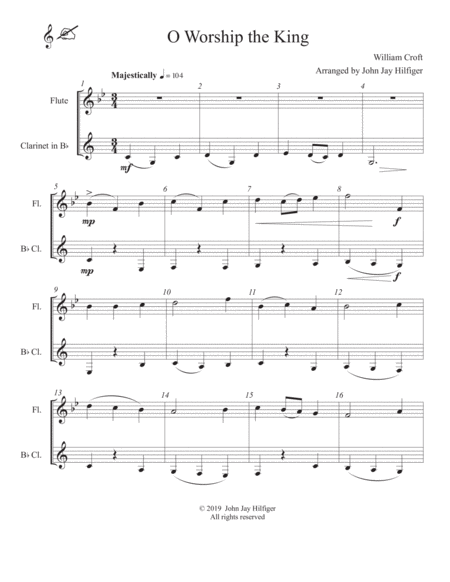 O Worship The King For Flute And Clarinet Page 2