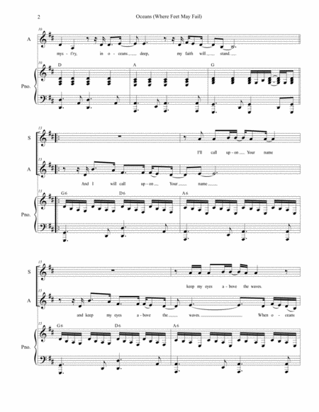 Oceans Where Feet May Fail Duet For Soprano And Alto Solo Page 2