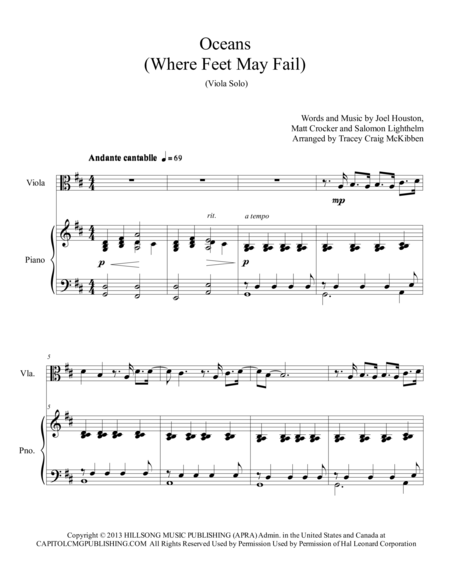 Oceans Where Feet May Fail For Viola Solo Page 2