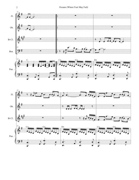 Oceans Where Feet May Fail For Woodwind Quartet Page 2