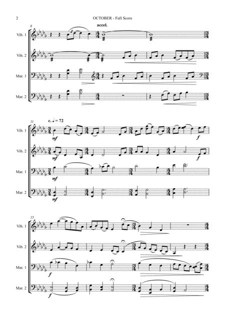 October Alleluia For Mallet Quartet Arr Joby Burgess Full Score Page 2