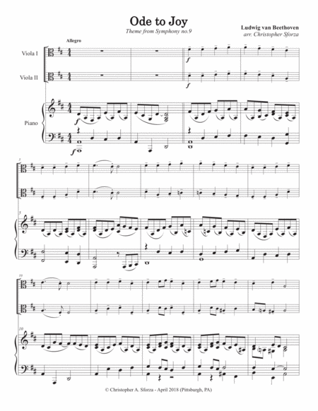 Ode To Joy For Two Violas And Piano Page 2