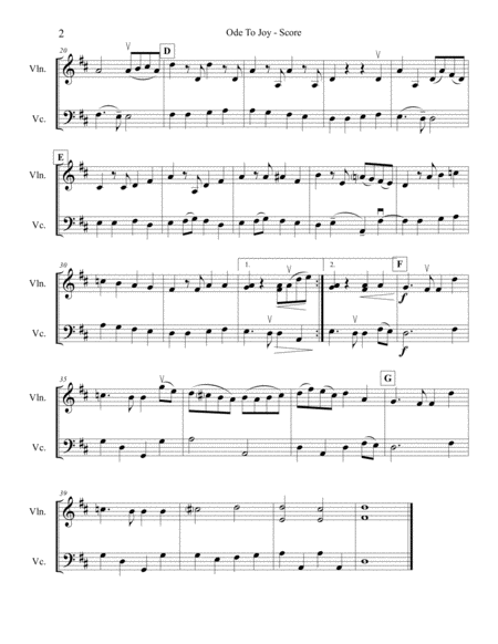 Ode To Joy For Violin And Cello Page 2
