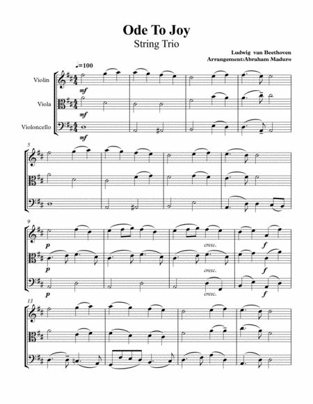 Ode To Joy Violin Viola And Cello Trio Page 2