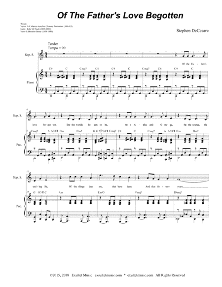 Of The Fathers Love Begotten Choir Vocal Score For Soprano Solo Sab Page 2