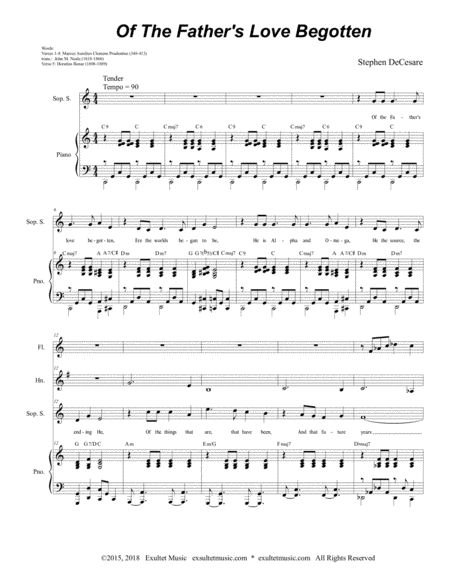 Of The Fathers Love Begotten Full Score For Soprano Solo Sab Page 2