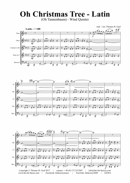 Oh Christmas Tree Latin Oh Tannenbaum Wind Quintet Page 2