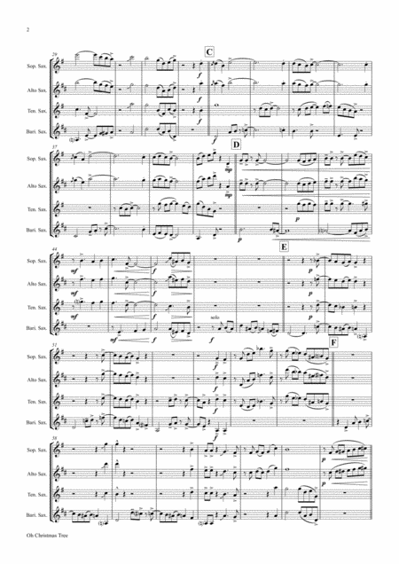 Oh Christmas Tree Oh Tannenbaum Funky Saxophone Trio Page 2