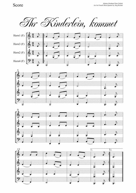 Oh Come Little Children Ihr Kinderlein Kommet For French Horn Quartet Page 2