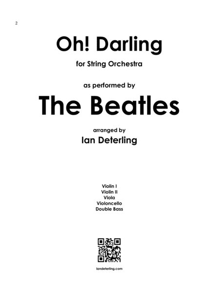 Oh Darling For String Orchestra Page 2