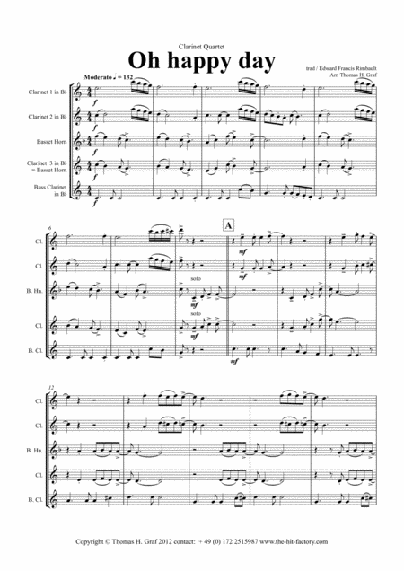 Oh Happy Day Clarinet Quartet Page 2