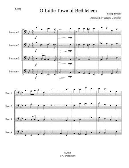 Oh Little Town Of Bethlehem For Bassoon Quartet Page 2