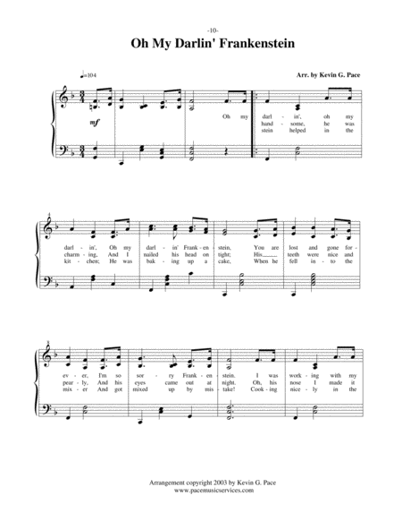 Oh My Darling Frankenstein Halloween Song Page 2