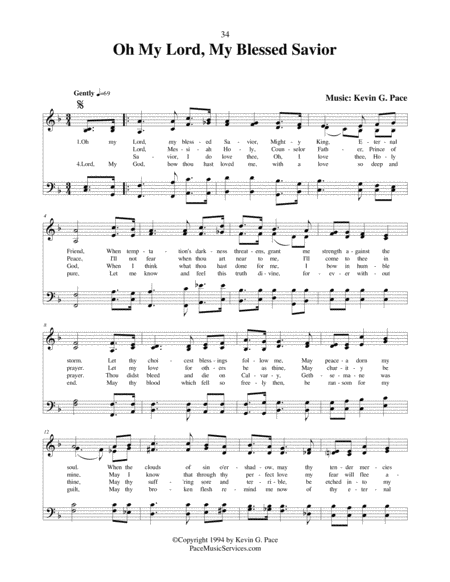 Oh My Lord My Blessed Savior An Original Hymn For Satb Voices Page 2