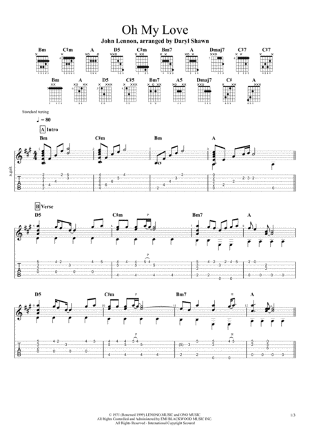 Oh My Love John Lennon For Solo Fingerstyle Guitar Page 2