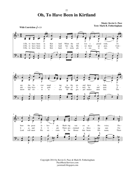 Oh To Have Been In Kirtland An Original Hymn For Satb Voices Page 2