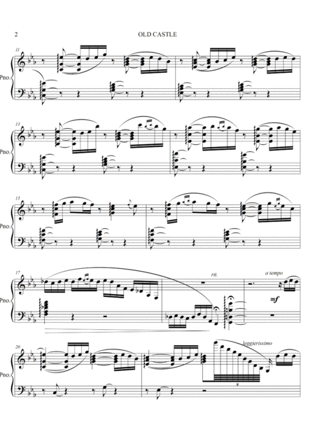 Old Castle Etude For Piano Right Hand Page 2