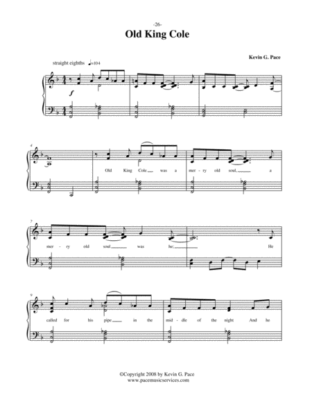 Old King Cole Vocal Solo Piano Solo Or Unison Choir With Piano Accompaniment Page 2