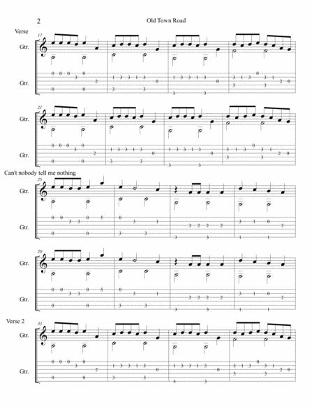 Old Town Road Remix Beginning Guitar Fingerpicking Page 2