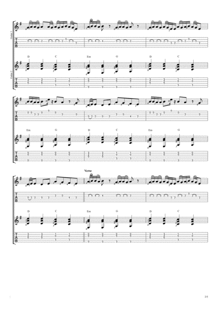 Old Town Road Remix Duet Guitar Tablature Page 2