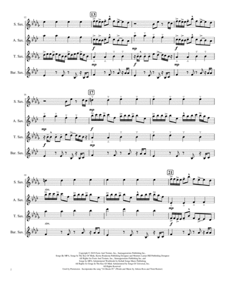 Old Town Road Remix For Saxophone Quartet Satb Page 2