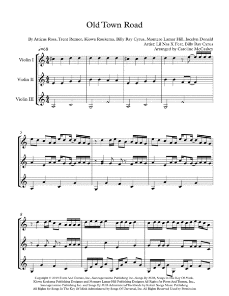 Old Town Road Remix For Violin Trio Page 2