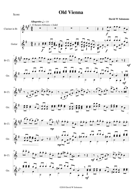 Old Vienna For Clarinet And Guitar Page 2