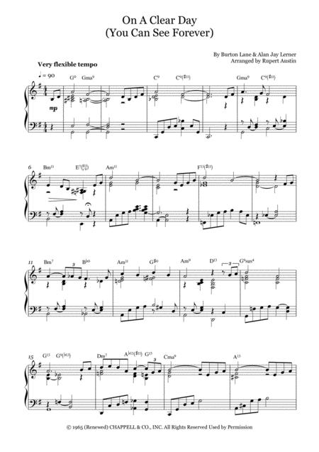On A Clear Day You Can See Forever Solo Piano Page 2