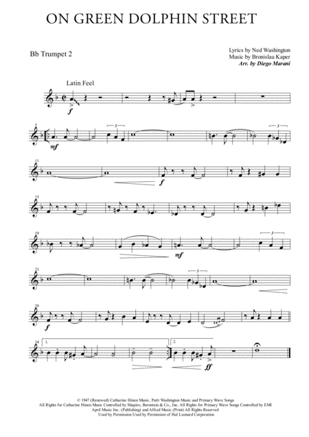 On Green Dolphin Street For Brass Quintet Page 2