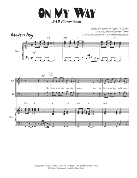 On My Way Sab Piano Vocal Page 2