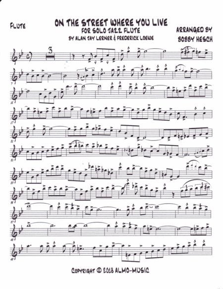 On The Street Where You Live For Solo Jazz Flute Page 2